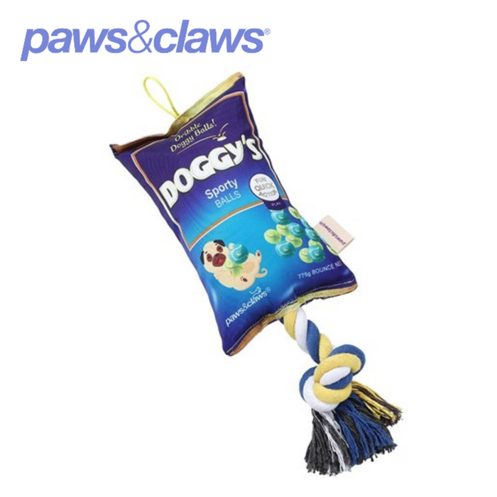 Doggys Balls Snacks Oxford Tugger W/ Rope 28x14x8cm