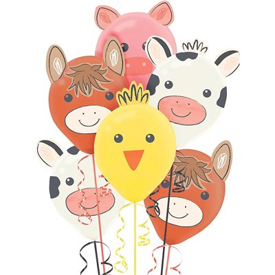 Latex Balloon Barnyard Birthday Decorating Kit 30cm