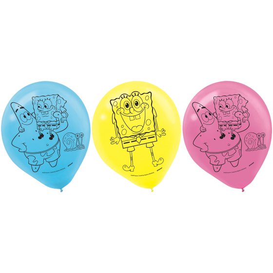 Latex Balloon Spongebob 30cm 6pk