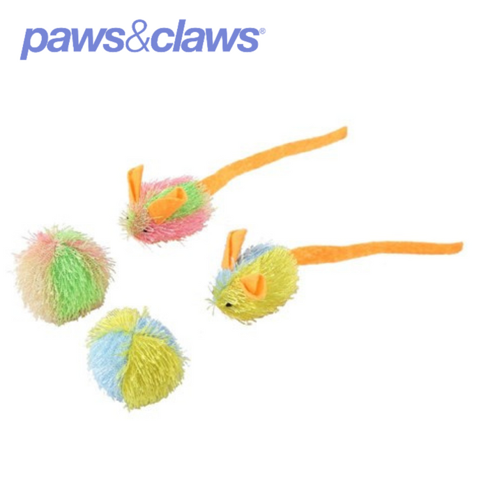 Furry Cat Toy 4pk