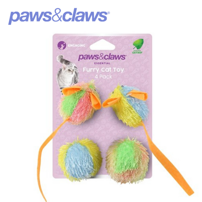 Furry Cat Toy 4pk