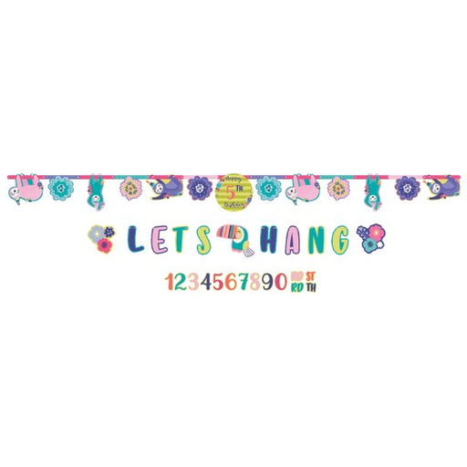 Sloth Happy Birthday Add-An-Age Letter Banner & Mini Banner Kit 2pk