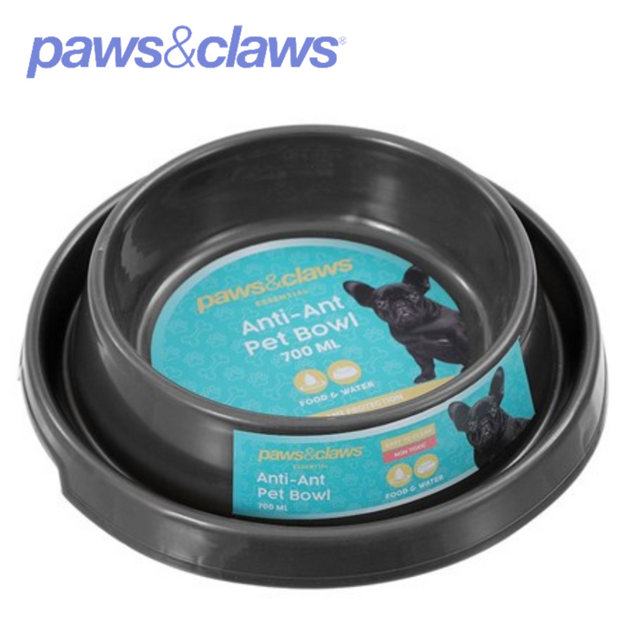 Anti-Ant Pet Bowl Dark Grey 22.5x16.5x5.5cm 700ml