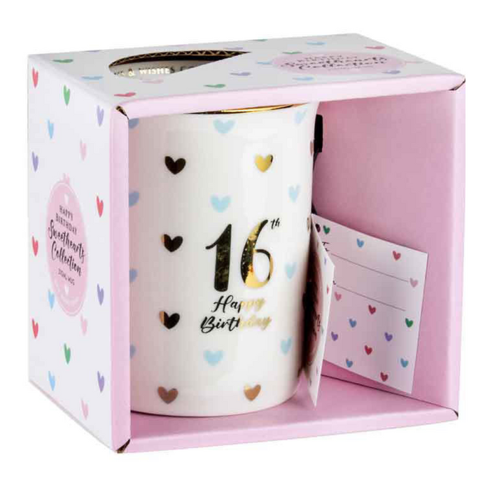 Ronis 16th Sweet Heart Mug With Gold Handle 360ml