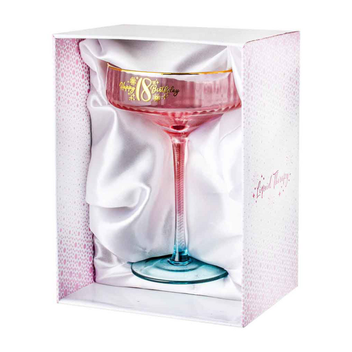 Ronis 18th Fluted Pink Coupe Glass 300ml