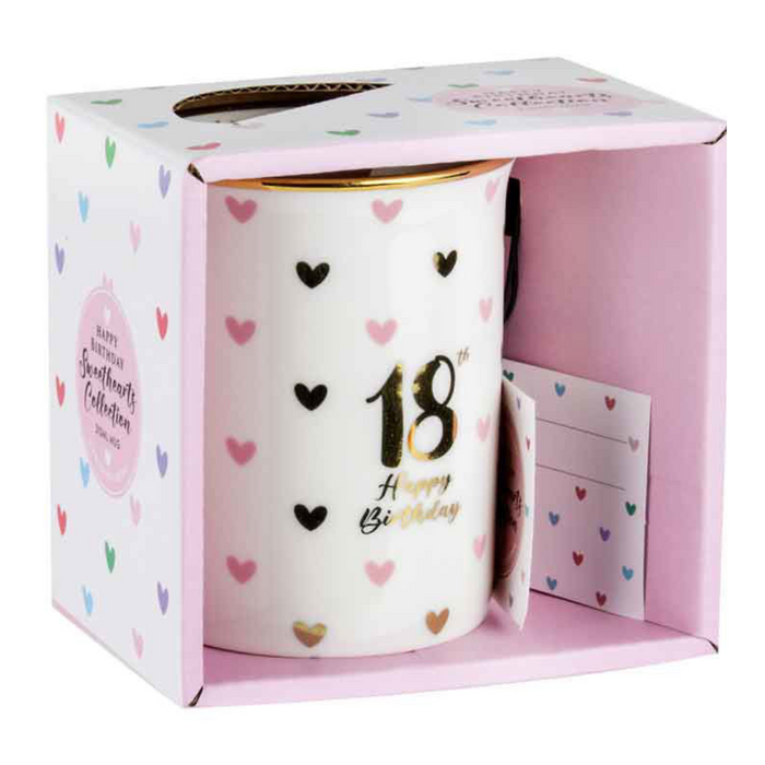 Ronis 18th Sweet Heart Mug With Gold Handle 360ml