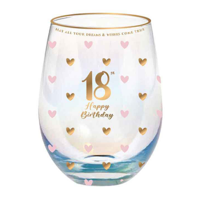 Ronis 18th Sweet Heart Stemless Glass 600ml