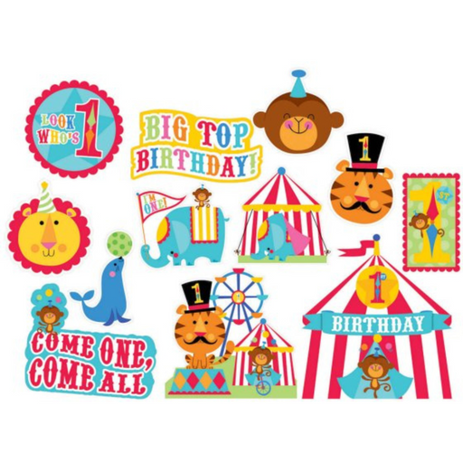 Fisher Price 1st Birthday Circus Value Pack Cutouts Printed Paper 12pk