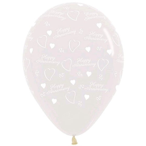 Sempertex Anniversary Crystal Clear Latex Balloons 30cm 6pk