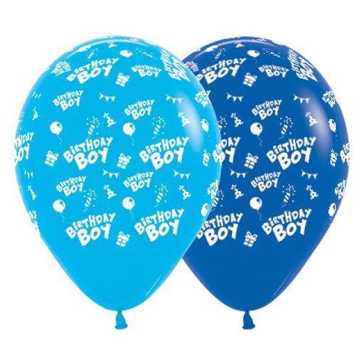 Sempertex Birthday Boy Fashion Blue & Royal Blue Latex Balloons 30cm 6pk