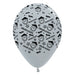 Sempertex Graduation Smiley Faces Satin Pearl Silver Latex Balloons 30cm 6pk