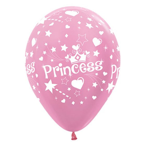 Sempertex Princess Theme Satin Pearl Pink Latex Balloons 30cm 6pk