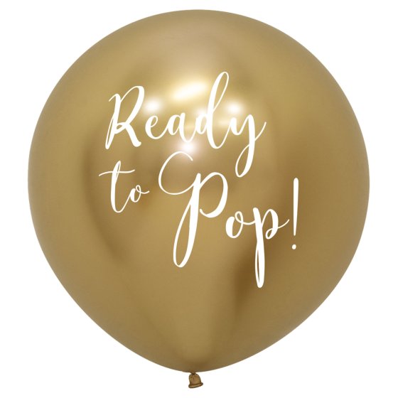 Sempertex Ready to Pop Reflex Gold Latex Balloon 60cm 1pk