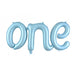 One Script Matt Foil Balloon Pastel Blue 35x48cm