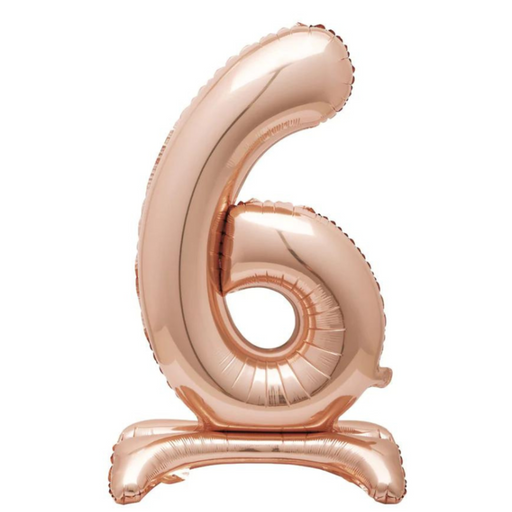 Standing Foil Balloon Rose Gold #6 76cm