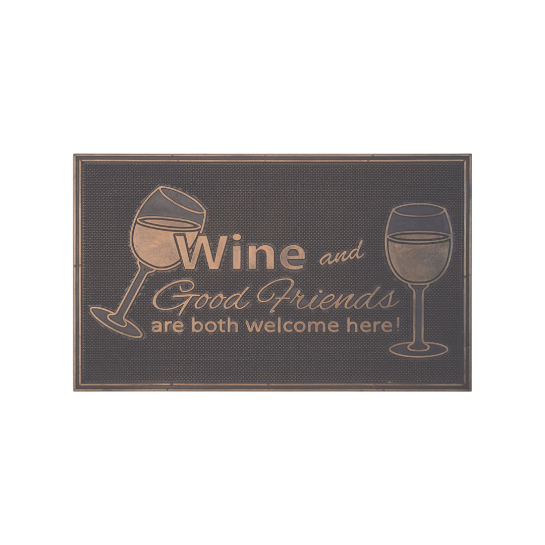 Doormat Rubber Metallic Copper Wine 45x75cm