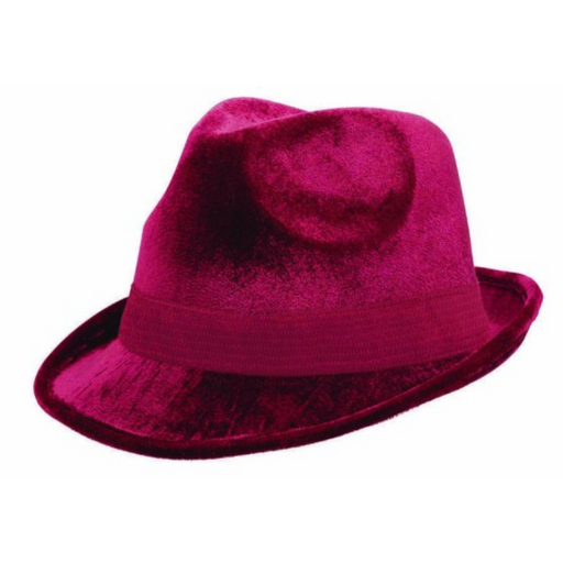 Fedora Velour Hat Burgundy