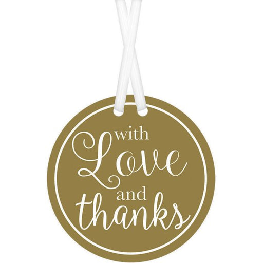 With Love & Thanks Tags Gold 25pk