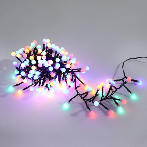 Ronis 300 LED Cluster With Cherry Balls Multicolour Colour + Dark Cable 3m Lit Length