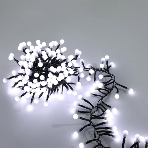 Ronis 300 LED Cluster With Cherry Balls White + Dark Cable 3m Lit Length