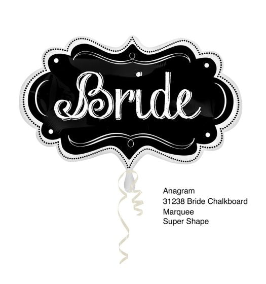 Foil Balloon SuperShape Bride Chalkboard Marquee P35