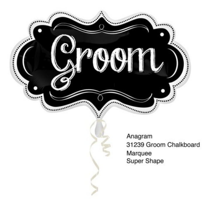 Foil Balloon SuperShape Groom Chalkboard Marquee P35