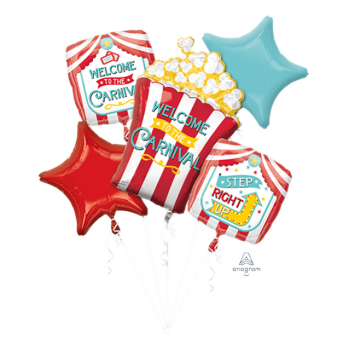 Foil Balloon Bouquet Welcome to the Carnival P75 5pk