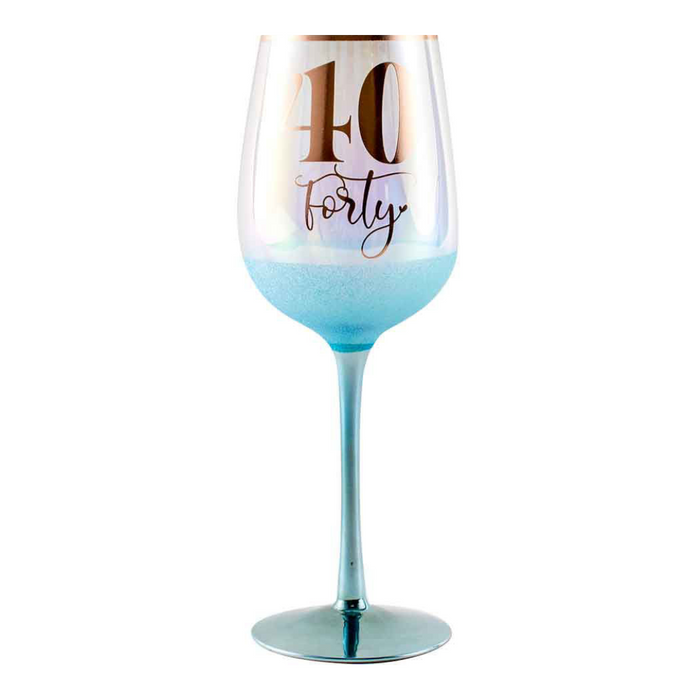 Ronis 40 Glitterati Wine Glass Blue 430ml