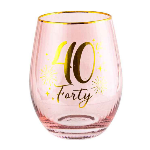 Ronis 40th Fluted Stemless Glass 13cm 600ml