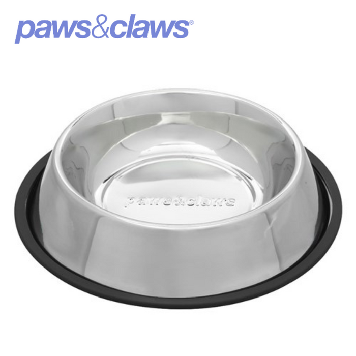 Stainless Steel Pet Bowl Black Anti-Skid 33x33x6cm 2000ml