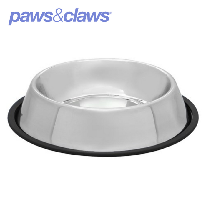 Stainless Steel Pet Bowl Black Anti-Skid 33x33x6cm 2000ml