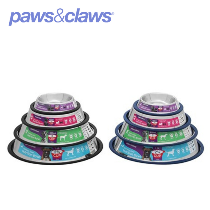 Stainless Steel Pet Bowl Black Anti-Skid 33x33x6cm 2000ml