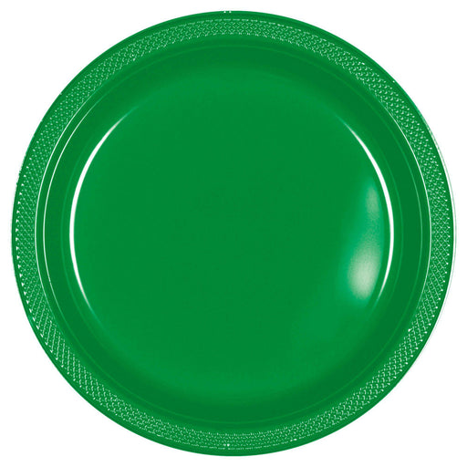 Premium Plastic Plates Festive Green 26cm 20pk