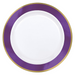 Premium Plastic Plates White with New Purple Border 25cm 10pk