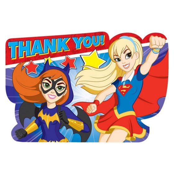 DC Superhero Girls Thank You Cards 8pk