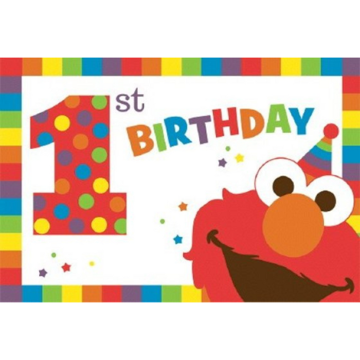 Elmo Turns One Postcard Invitations 8pk