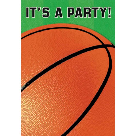 Basketball Fan Folded Invitations 8pk