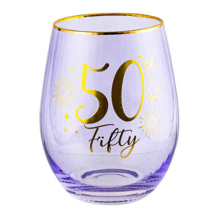 Ronis 50th Fluted Stemless Glass 13cm 600ml