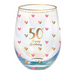 Ronis 50th Sweet Heart Stemless Glass 600ml