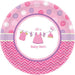 Shower with Love Girl Round Paper Plates 17cm 8pk