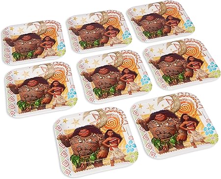 Moana Square Paper Plates 17cm 8pk