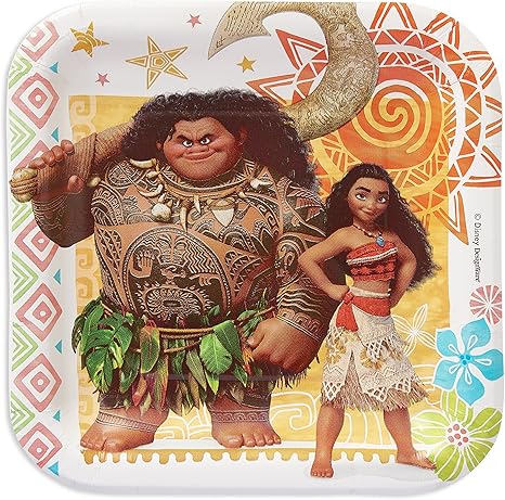 Moana Square Paper Plates 17cm 8pk