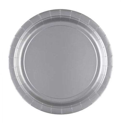 Paper Plates Round 8CT Silver 9in/23cm 8pk