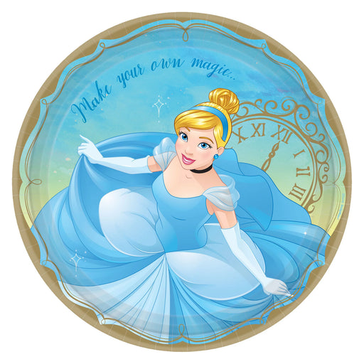 Disney Princess Once Upon A Time 23cm Paper Plates Cinderella 8pk