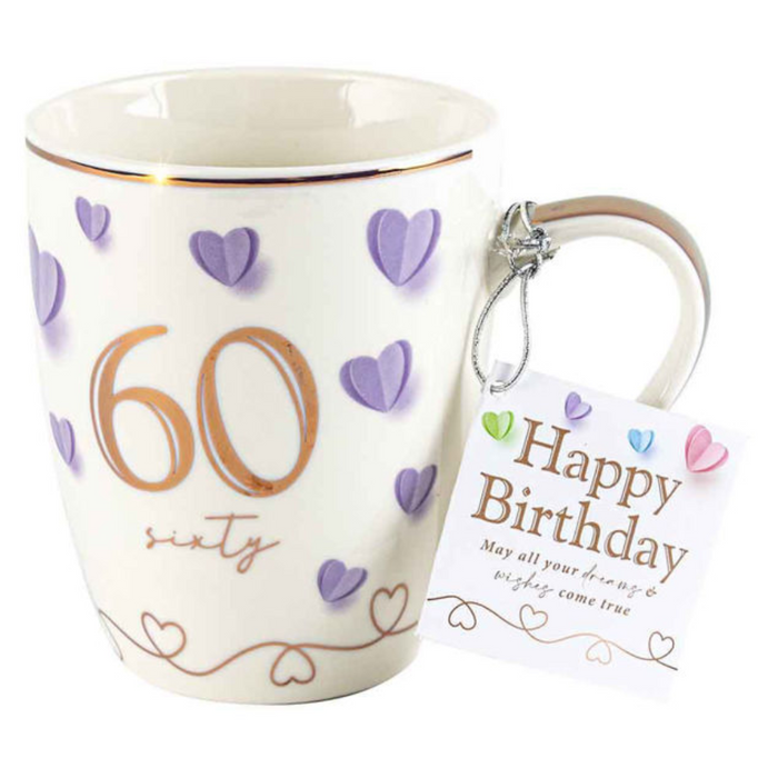 60th SWEET HEART MUG BULLET 12OZ 350ML