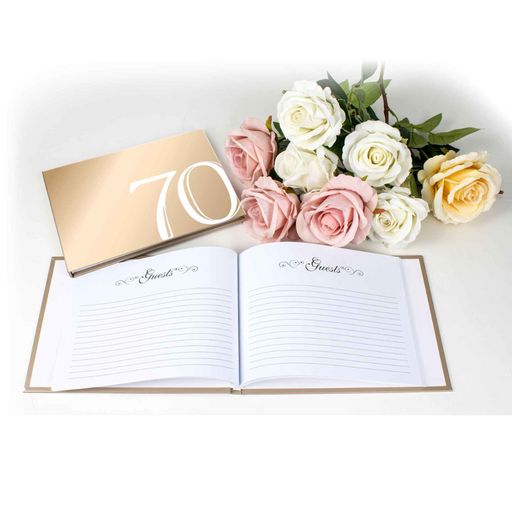 70 ROSE GOLD GUEST BOOK ROSE GOLD TEXT 23x18