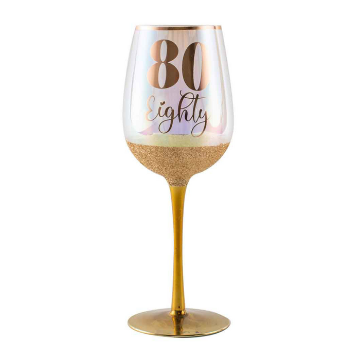 Ronis 80 Glitterati Wine Glass Rose Gold 430ml