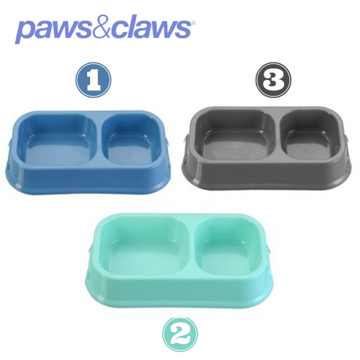 Pet Essentials Dual Pet Bowl Large Square 32x16.5x6cm