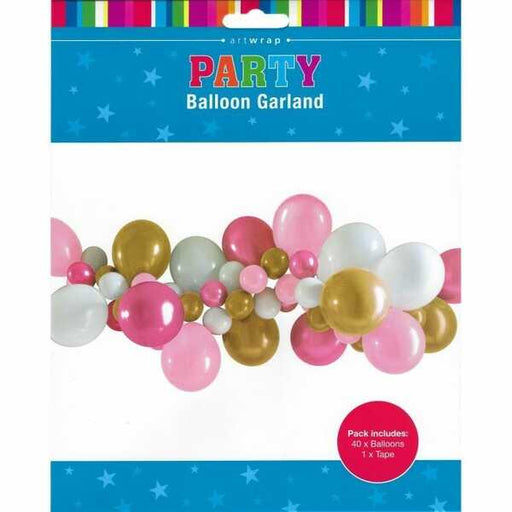 Balloon Garland Pink White 40Pk