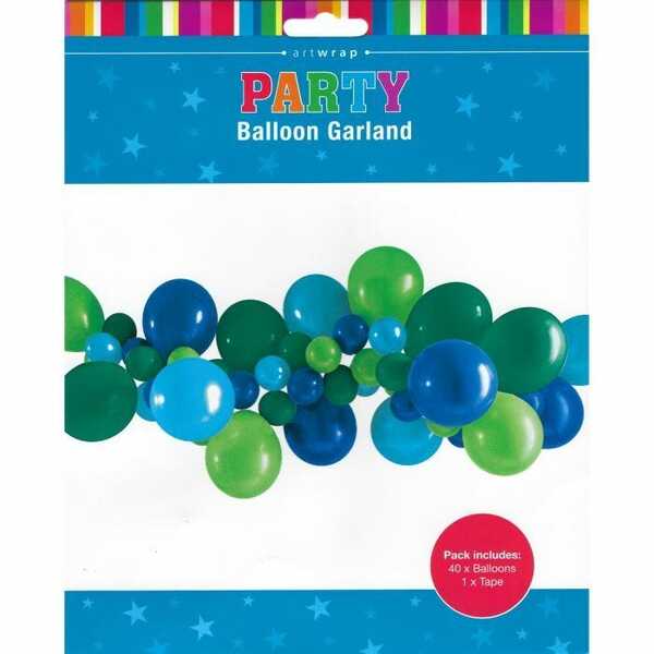 Balloon Garland Blue and Green 40pk